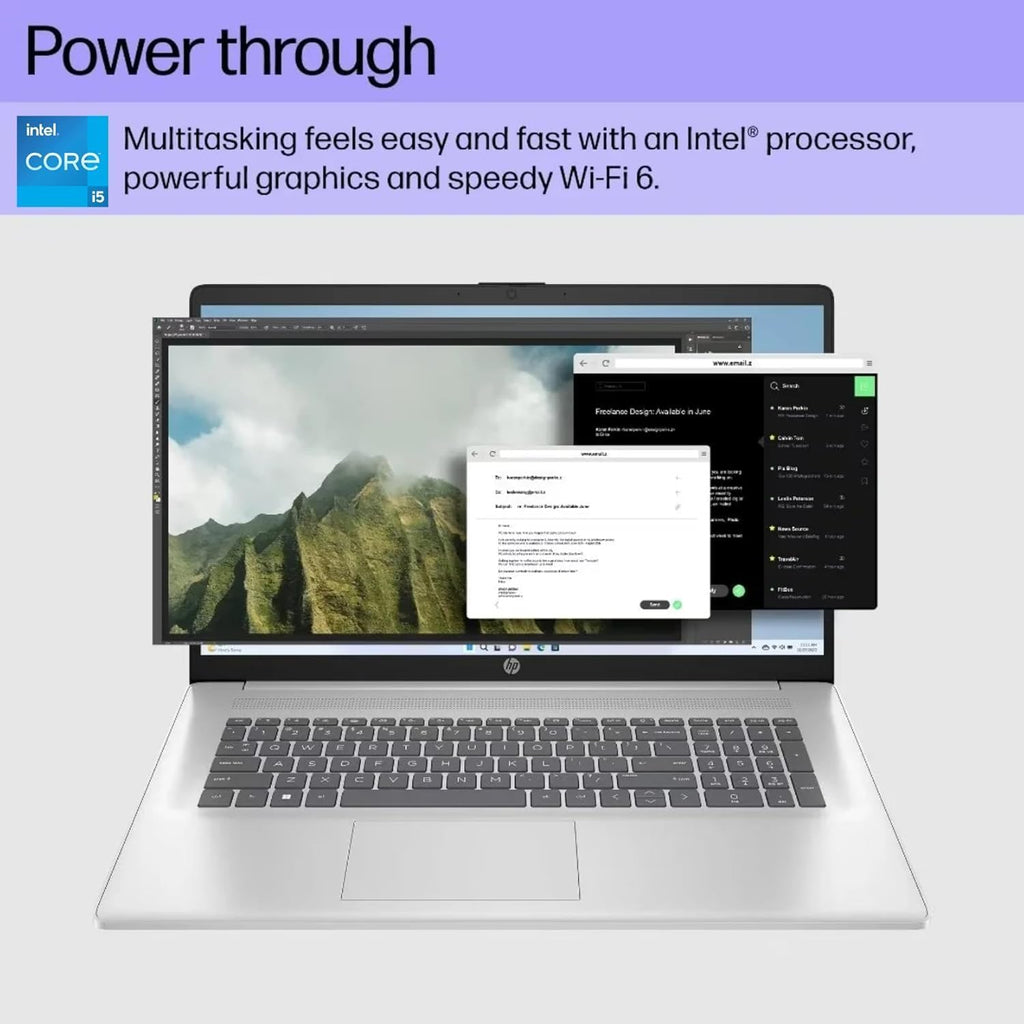 HP 17.3 inch Laptop with Office 365 for The Web, 32GB RAM, 512GB SSD Storage, Intel 13th 8 Cores i3 CPU (Beat 11th i5), 10 Key Number Pad, Windows 11, No Mouse