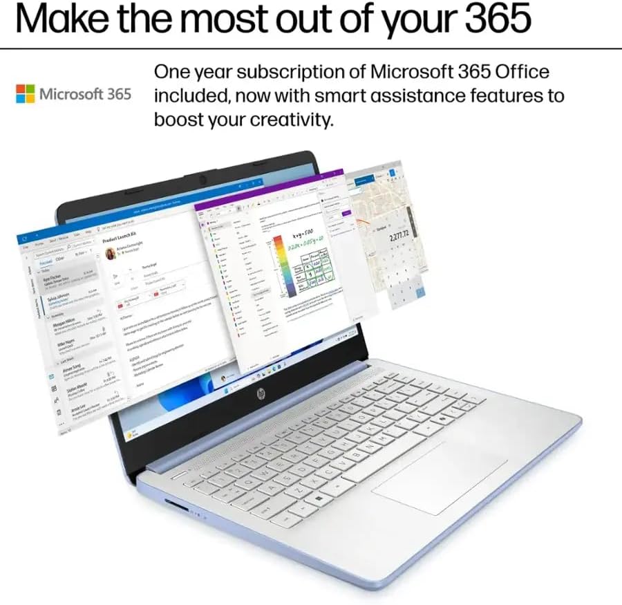 HP Laptop 14' for Student & Business, 1 Year Office 365, 16GB RAM, 384GB Storage(128GB UFS + 256GB SD Card), Intel Quad-Core Processor(Beat i3-1115G4), Wi-Fi 6, Webcam, USB C, Win 11 Pro