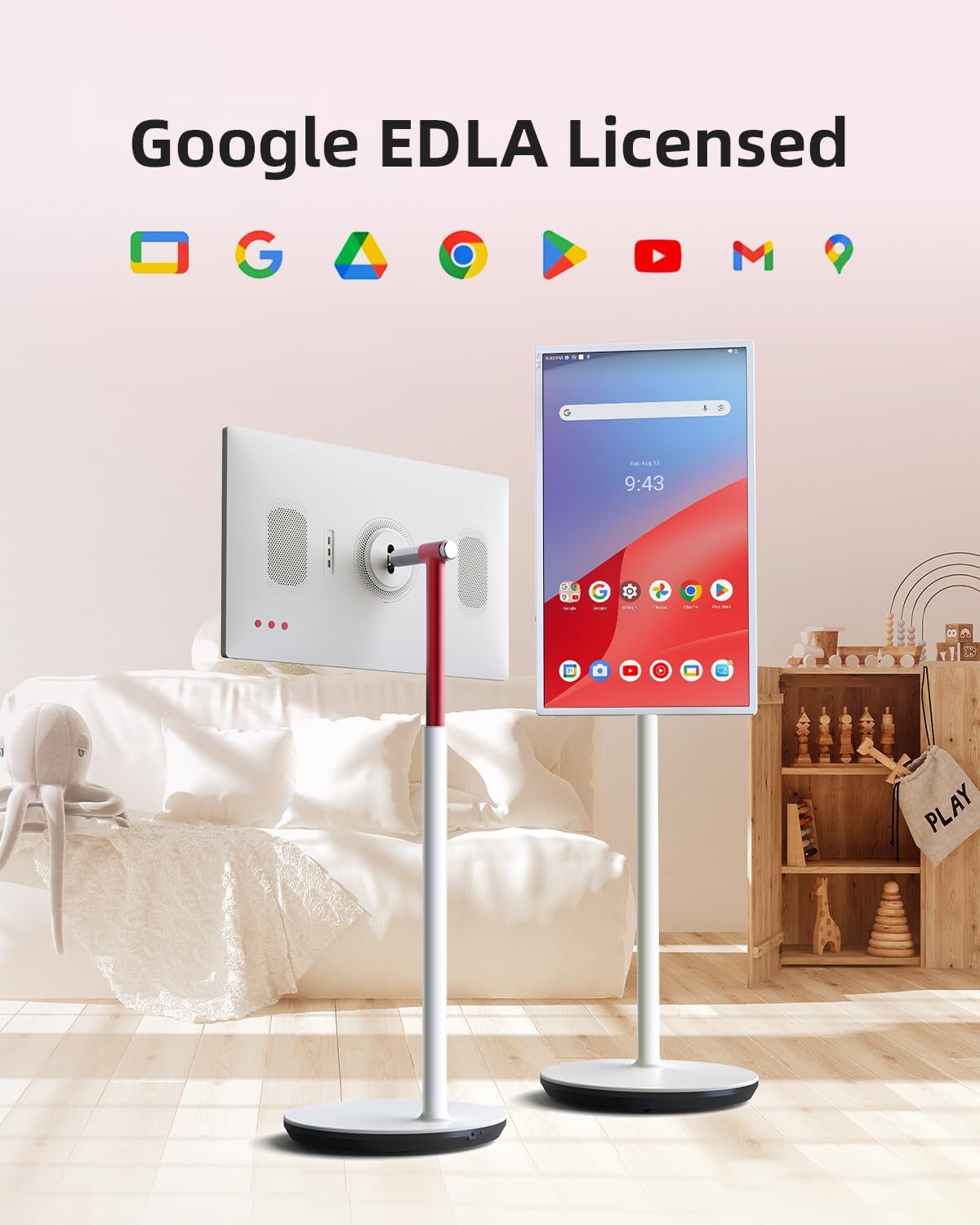 KTC MEGAPAD 32' 4K UHD Smart Portable TV, Google EDLA Certified, Touch Screen Portable Monitor, 8G RAM+128G Storage, 9500mAh Battery, Dual 6W Speakers, Full Swivel Rotation, Remote Control, A32Q7 Pro