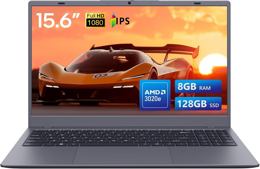 Laptop Computer, AMD Athlon 3020E Processor Up to 2.6GHz, 8GB DDR4 RAM 128GB SSD, 15.6' FHD IPS Display, Perfect for Online Courses, Working from Home, and Watching Video, Gray
