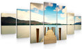 Startonight Huge Canvas Wall Art - Beautiful Bridge On The Beach - USA Large Home Decor - Dual View Surprise Artwork Modern Framed Wall Art Set of 7 Panels Total 40' x 95'