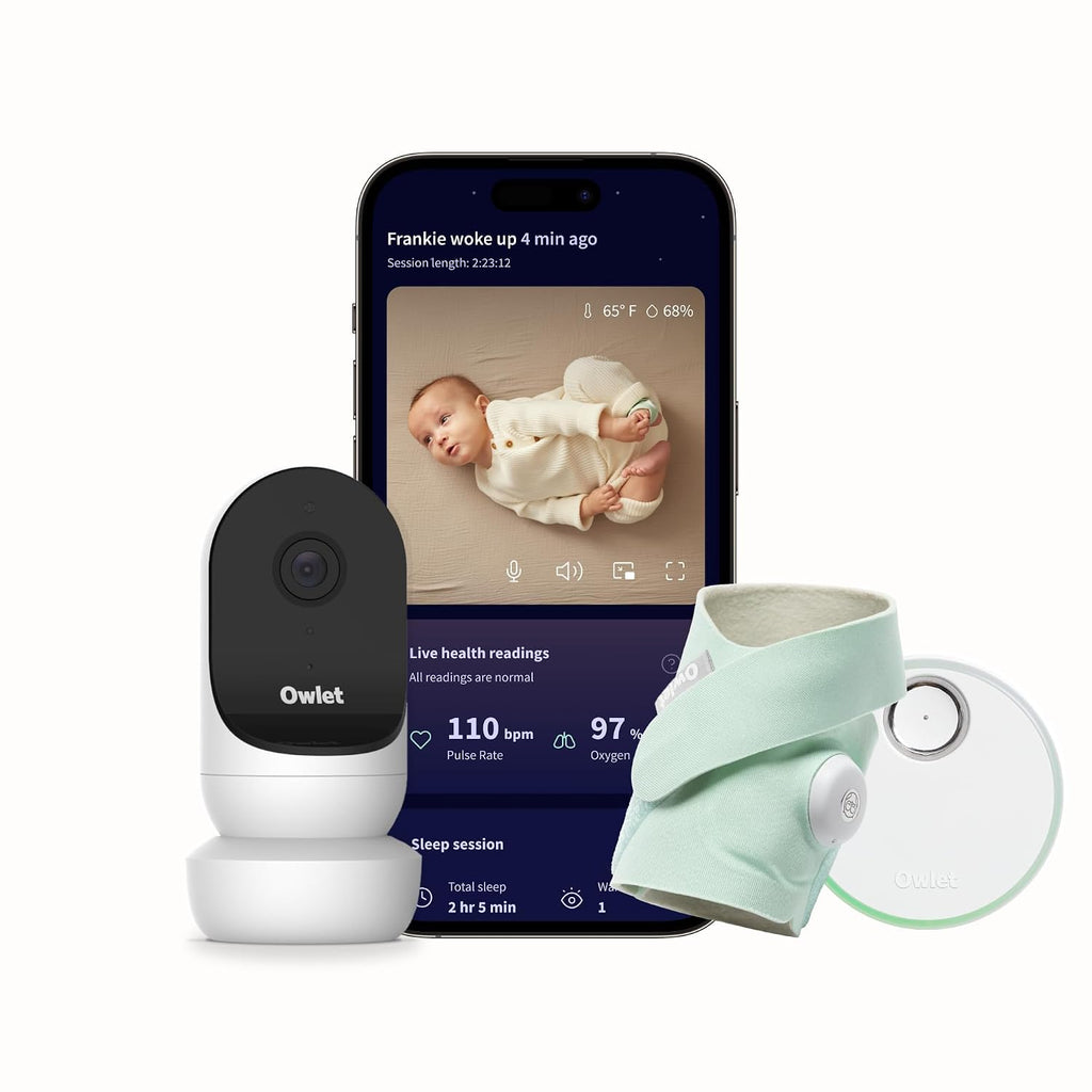 Owlet Dream Duo (Gen 2) Smart Baby Monitor Bundle – HD Video Camera + Wearable Sock Tracks Baby's Oxygen, Heart Rate & Sleep