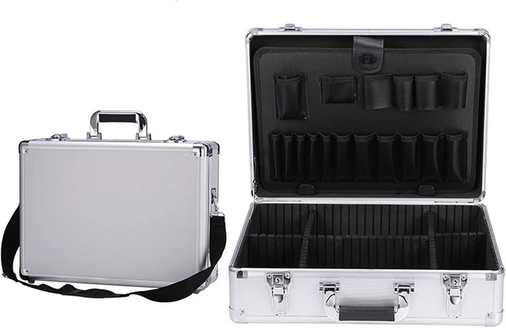 Portable Tool Box Tool Box Portable Storage Tool Box Aluminum Tool Storage Box Safe with Removable Compartment, Black Small Parts Box (Color : 1)