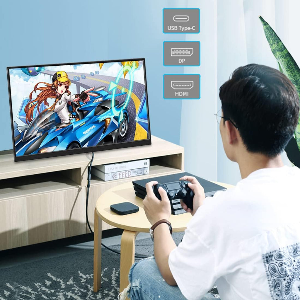 4k Portable Monitor, 14 Inch Portable Monitor USB C, 10-Bit Adobe 95% HDR Game Display with USB C/HDMI/Mini DP Compatible with Laptop/Game Console/PC/Surface