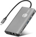 SIIG USB-C MST Hub with 4K@30Hz HDMI or DisplayPort, 1080p Dual Display, 100W Power Delivery Charging, 1 Gbps Ethernet, USB-C and 2X USB 3.1 Gen1 Type-A Data Ports, SD Card Slot (JU-DK0F11-S1)
