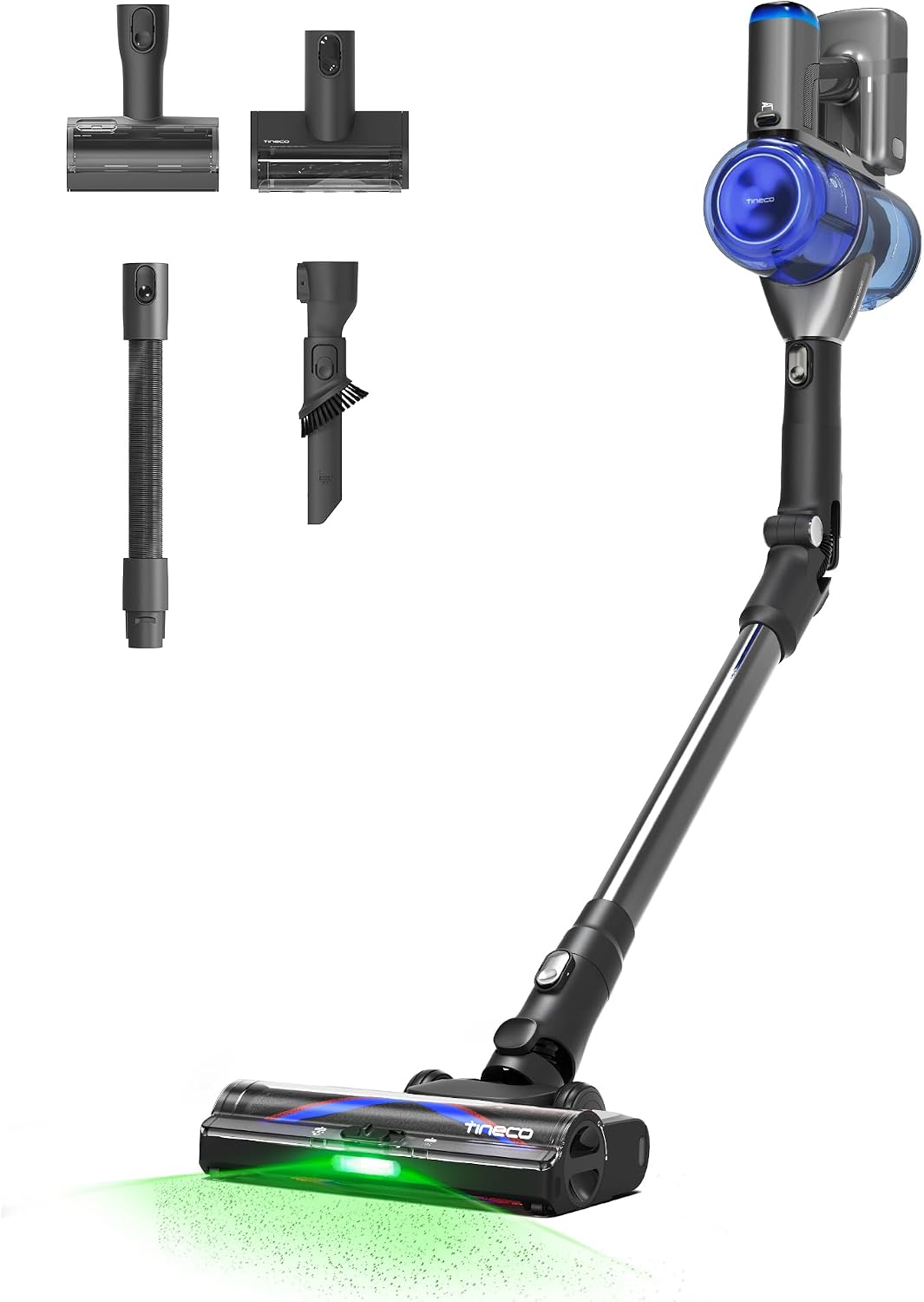 Tineco Pure ONE S70 Cordless Vacuum Cleaner, 200AW Powerful Suction, Up to 95min Runtime, Zero Tangle Brush,180° Foldable Tube, Stick Vacuum Cleaner for Pet Hair, Carpet & Hard Floor (Gray)