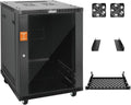 Tecmojo 15U Wall Mount Rack,15U Rack 17.7 Inch Depth,Hold Up to 176 Lbs,Enclosed Wall Mount Rack Kit for 19 Inch Network,Server and AV Gear,Glass Door(Elite Collection)