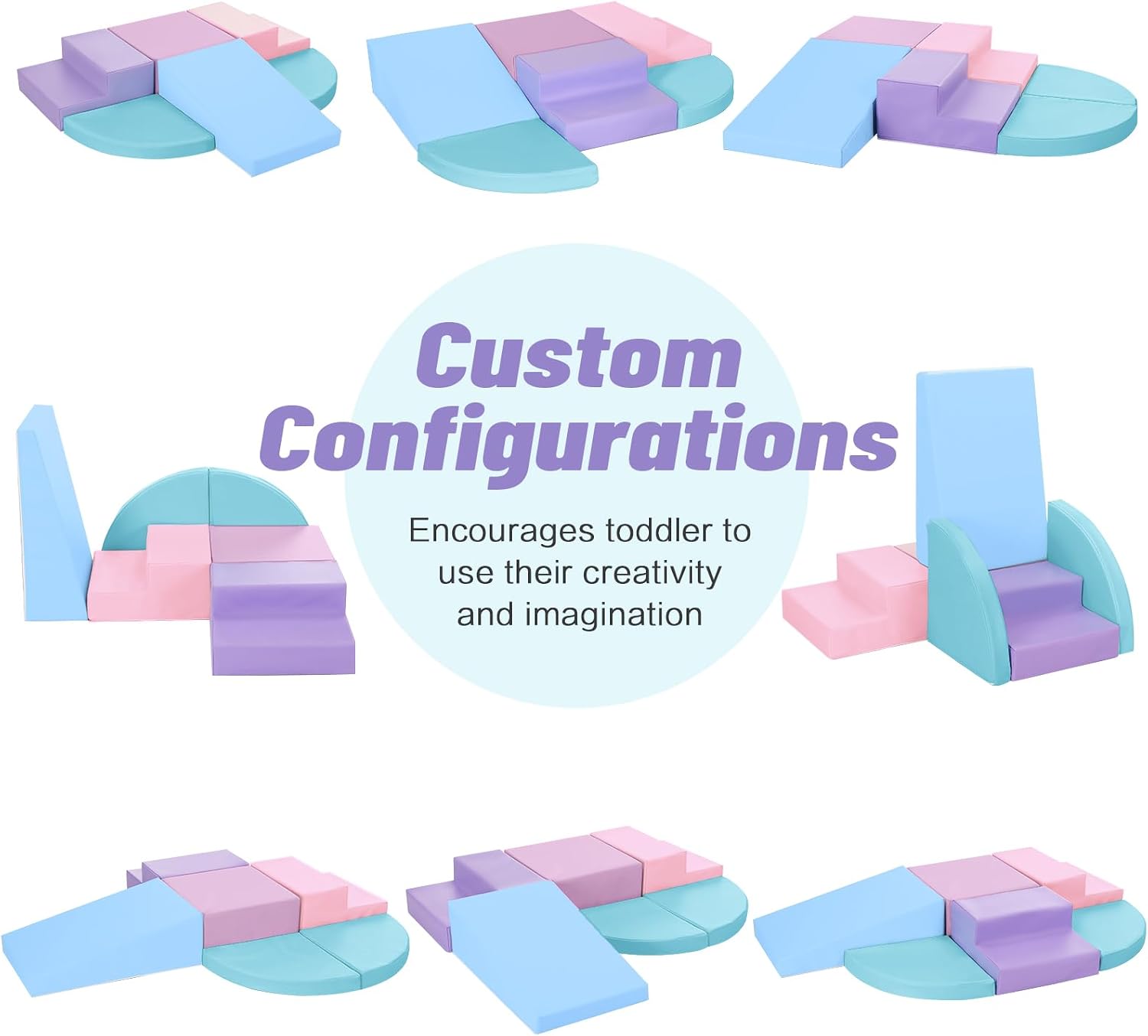 TODIBY 6-Piece Foam Climbing Blocks for Toddlers: Colorful Climbing Gym PU Leather Baby Foam Building Blocks Indoor Toy