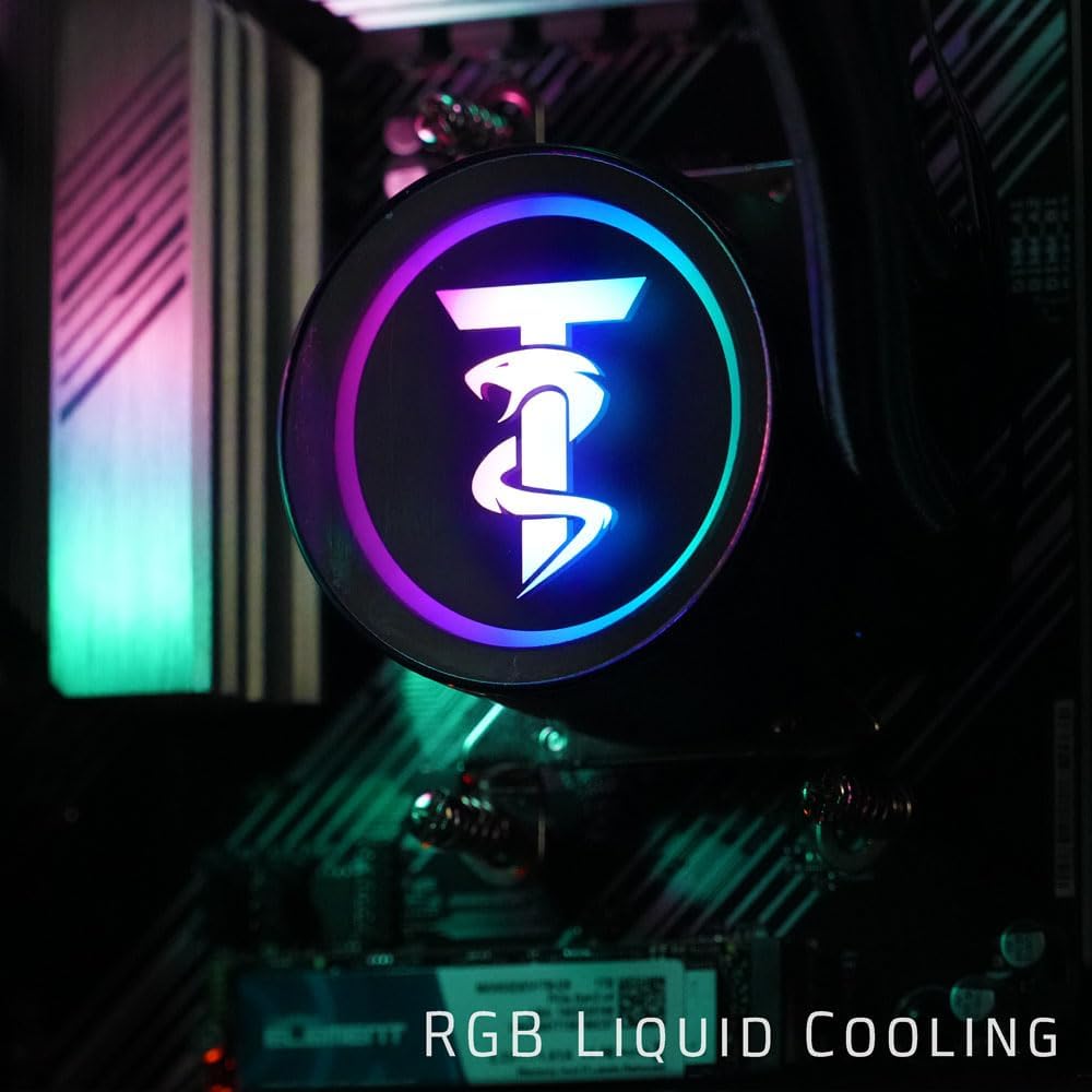 ViprTech Ghost 4.0 Liquid-Cooled PC - AMD Ryzen 7 (4.4Ghz Turbo), RTX 5060 Ti, 32GB DDR4, 1TB SSD, VR-Ready, Streaming, WiFi BT, RGB, Win 11, Gaming Desktop Computer Prebuilt, White