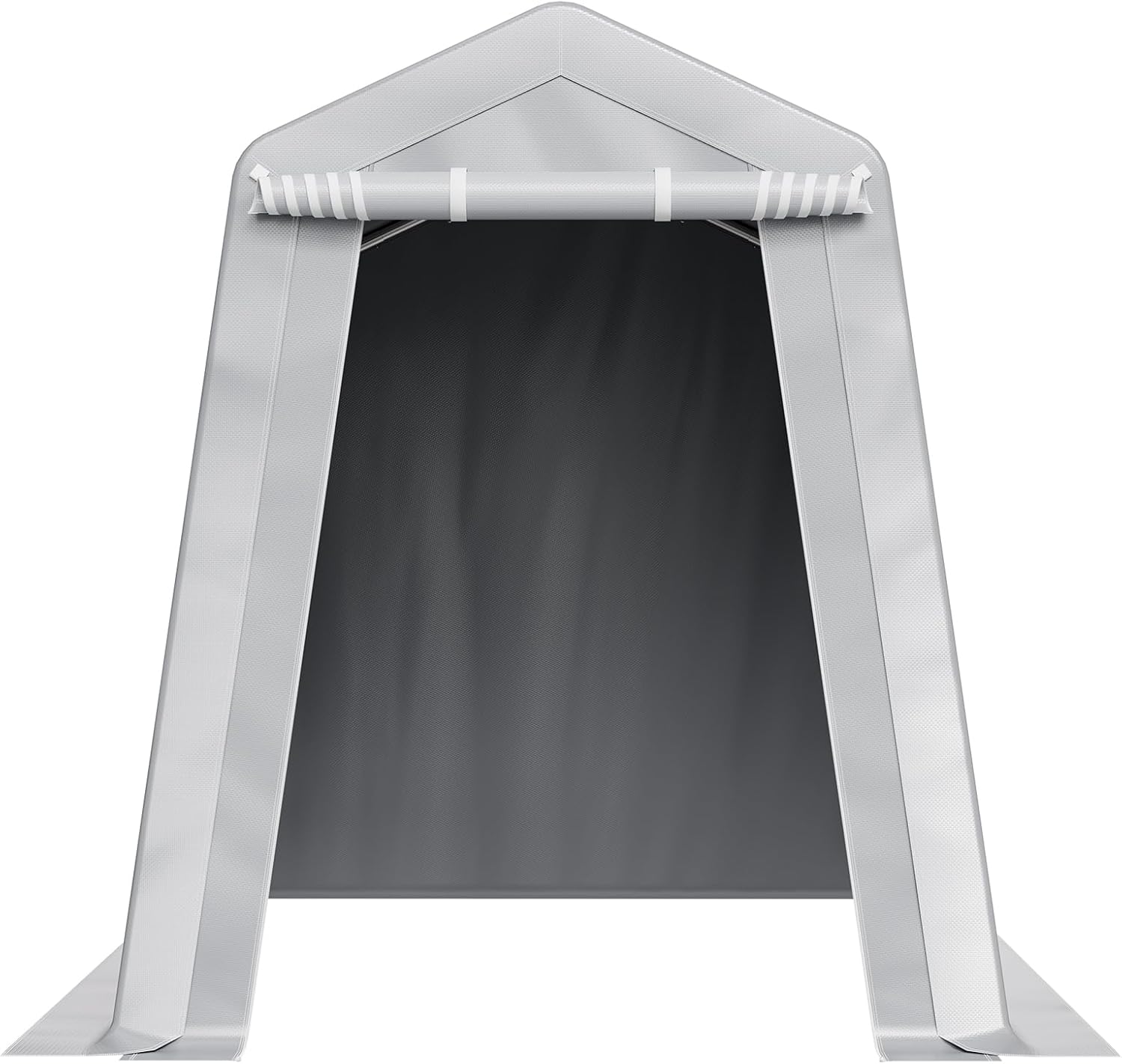 VEVOR 6x8x7 FT Heavy-Duty Portable Outdoor Storage Shed Tent, Waterproof Carport Garage Shelter with Roll-Up Zipper Door & Vents, UV-Resistant Canopy for Motorcycle, Bike, Lawn Mower, Tools, Gray