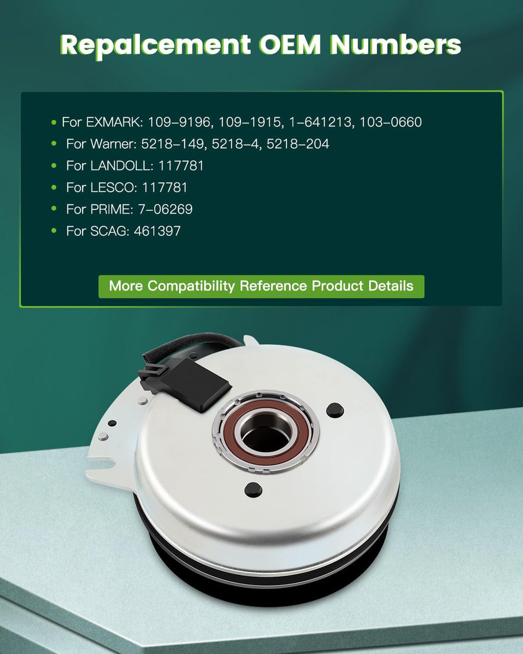 SCITOO Electric PTO Clutch 631644 fit for Exmark 631644 631731 633098 103-0500 103-0661 103-0662 1-631644 1-631731 1-633098 E631644 E631731 E633098, for Rotary 11133, for Stens 255-399