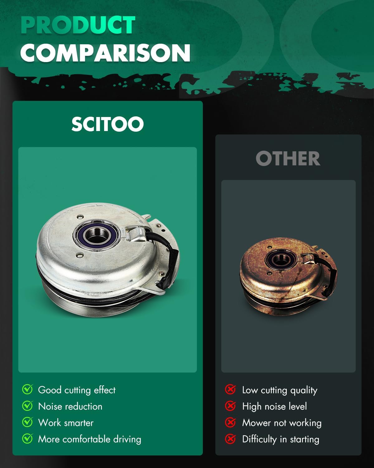 SCITOO New Electric Lawnmower, PTO Clutch Fit for Grasshopper: 388740 / for Woods: 388740 / for Warner: 5218-165, 5218-225 / for Stens: 255-865