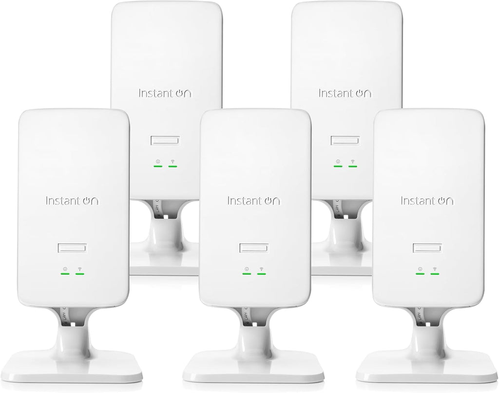 HPE Networking Instant On Access Point AP22D 2x2 WiFi 6 Indoor Wireless Access Point (5 Pack) | Single-Room, Secure, Smart Mesh Support | Power Source Not Included | US Model (S1U75A-5PACK)