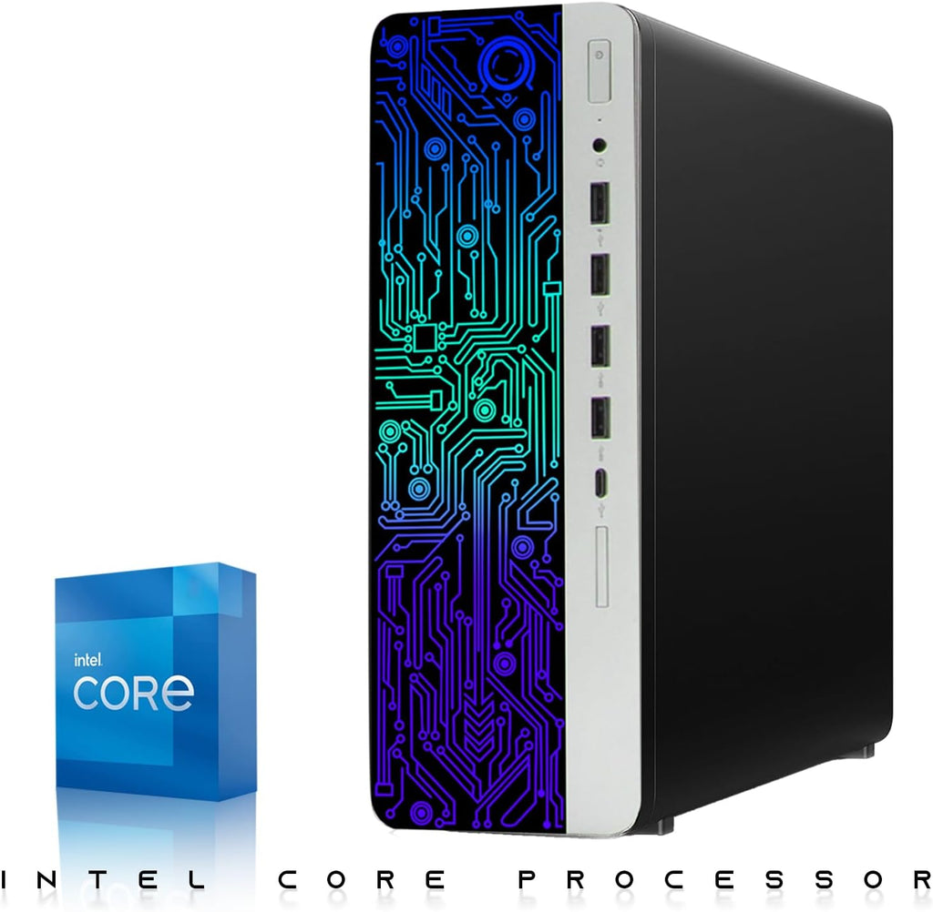TechMagnet HP G3 Gaming Desktop PC, Core i7 6th Gen, GT 1030 Graphic, 16GB RAM, 1TB SSD | 2TB HDD, New Dual MTG 24-inch Monitor, RGB Keyboard Mouse, Speaker, Webcam, WiFi, Windows 11 Pro (Renewed)