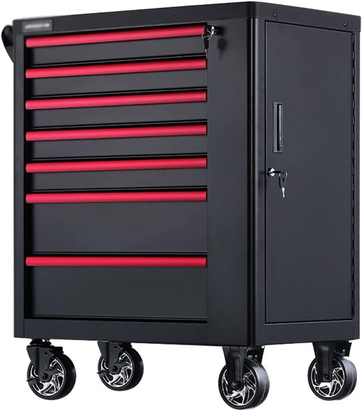 Portable Tool Box Tool Box/Tool Cabinet, Side Tool Storage Cabinet Heavy Duty Cart Steel Rolling Tool Box with 7 Lockable Drawers Small Parts Box