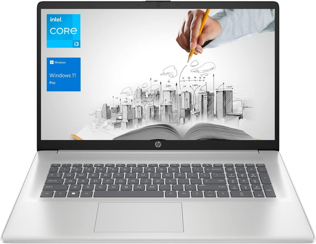 HP 17 Business Laptop, 17.3' HD+ Display, 11th Gen Intel Core i3-1125G4 Processor, 16GB RAM, 512GB SSD, Wi-Fi, HDMI, Webcam, Windows 11 Pro, Silver