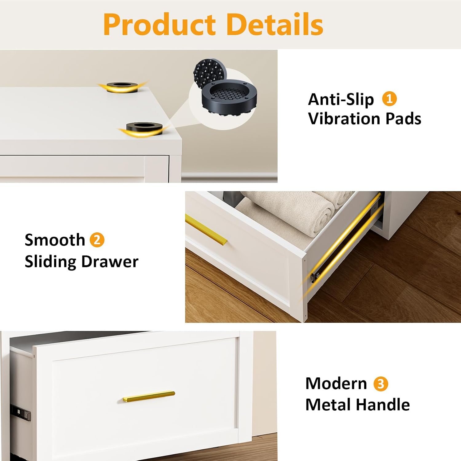 Laundry Pedestal Heavy Duty Metal Washer and Dryer Pedestals, 16'H Universal Fit Washer Stand Base, Washing Machine Stand with Storage Drawer, 440lbs Mini Fridge Stand, (White, 1PCS)