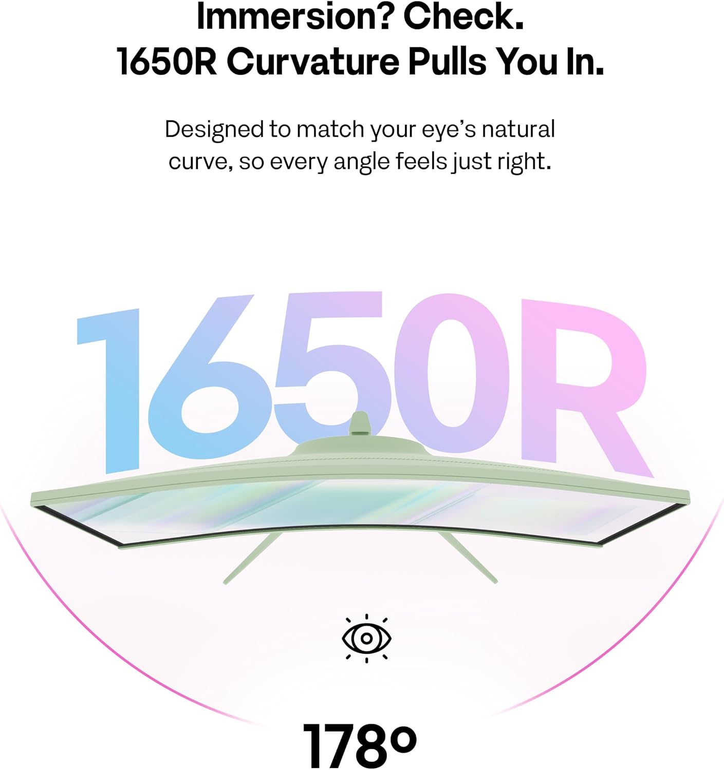 Pixio PXC279 Wave Mint Green 27 inch 300Hz Refresh Rate FHD 1080p Resolution 1650R Curved Fast VA Panel 1ms GTG Response Time Adaptive Sync HDR Curved Gaming Monitor
