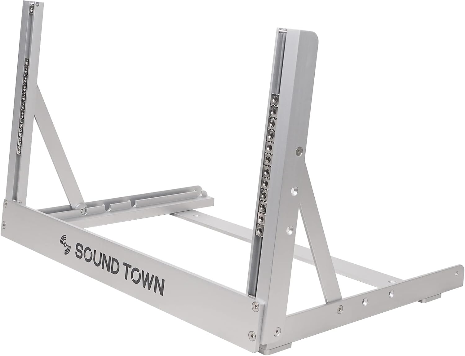 Sound Town 6U Aluminum 2-Post Desktop Open-Frame Rack, Angle Adjustable, for Audio/Video, Network Switches, Routers, Patch Panels (2PF-6A)