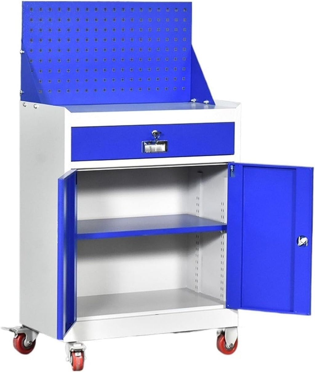 Multifunctional Rolling Tool Chest with Wheels and Locking System, 2-Drawer Tool Organizer Cabinet, Tool Chest Workbench for Tools & Accessories Storage for Garage