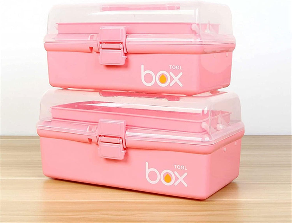 LIOONS Tool Box 3-Layer Plastic Lightweight Tool Boxes High Capacity Tool Kit Small Parts Storage Storage Case Blue Tool Set