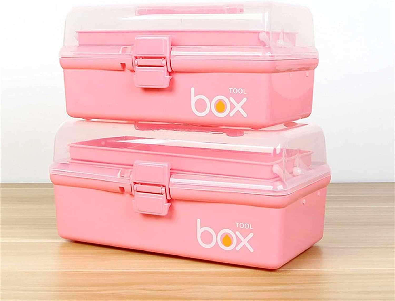 LIOONS Tool Box 3-Layer Plastic Lightweight Tool Boxes High Capacity Tool Kit Small Parts Storage Storage Case Blue Tool Set