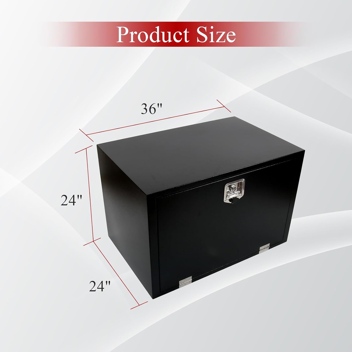 36'' Inch Steel Underbody Truck Tool Box & T-Handle Latch Heavy Duty For Trucks Trailers RV ATV Pickup Trucks Flatbeds Organization Storage Job Tool Chest -36'(L) x 24'(W) x 24'(H) Black