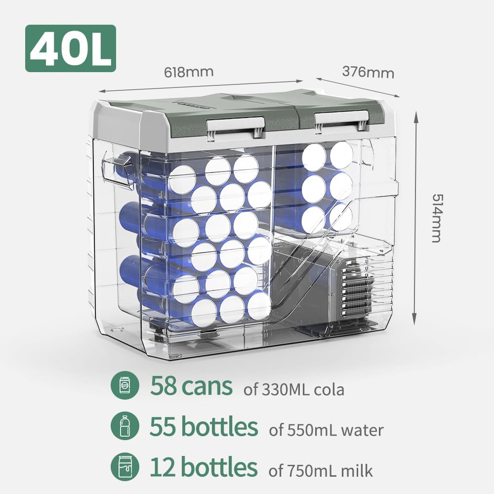 Alpicool Car Refrigerator 12 Volt Portable Car Fridge 41 Quart（39L Electric Cooler with AC/DC，Car Refrigerator Freezer for Truck Van RV Camper SUV, Camping Boat Travel，-4~68°F