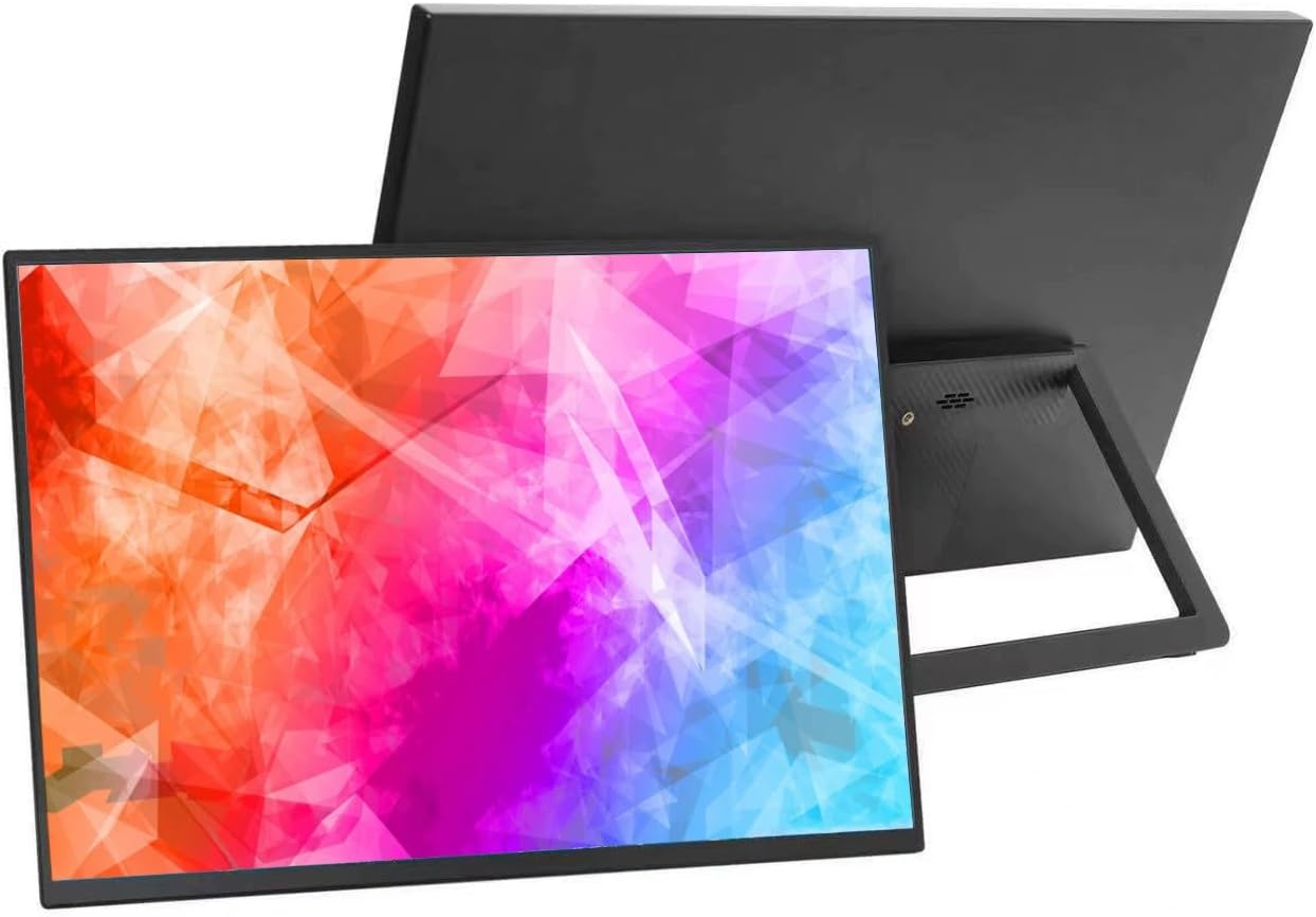 cjc 18.5' FHD Portable Touch Screen Monitor with Kickstand - USB C HDMI External Travel Display for Laptop, Phone, Gaming Console, Second Screen (18.5' 120Hz)