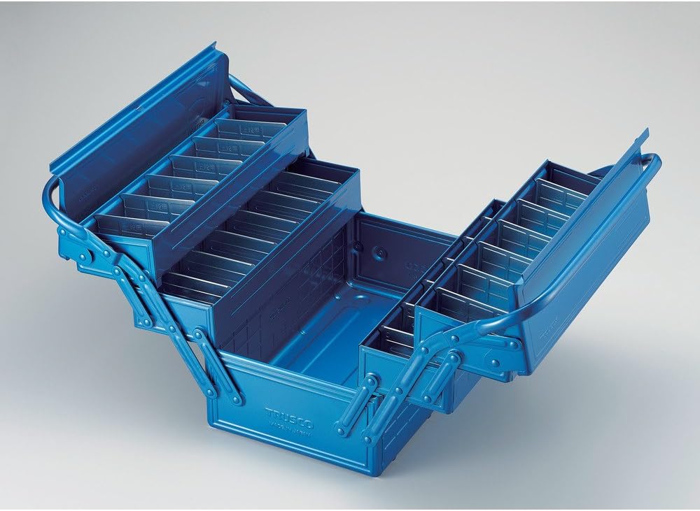 TRUSCO GT-350-B 3-Tier Tool Box, 13.8 x 8.7 x 13.4 inches (352 x 220 x 343 cm), Blue