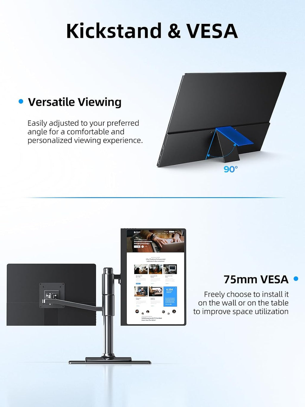 UPERFECT OLED Portable Monitor 14', 3K 2880x1800 | 120Hz | 0.1ms Portable Gaming Monitor, 500 Nits |120% DCI-P3 | 500000:1 Contrast | Ultra-Slim Design for Laptop Mini PC Phone Game Consoles
