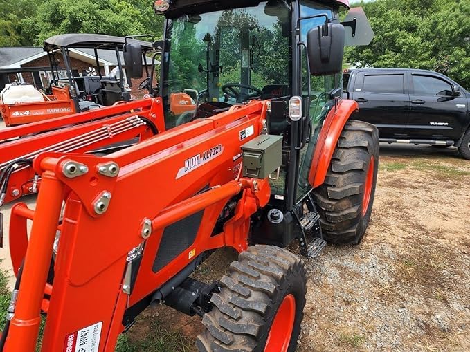 Heavy-Duty Grey Toolbox System Compatible with Kioti RX7320 Tractor and KL7320 Loader - Durable Equipment Storage