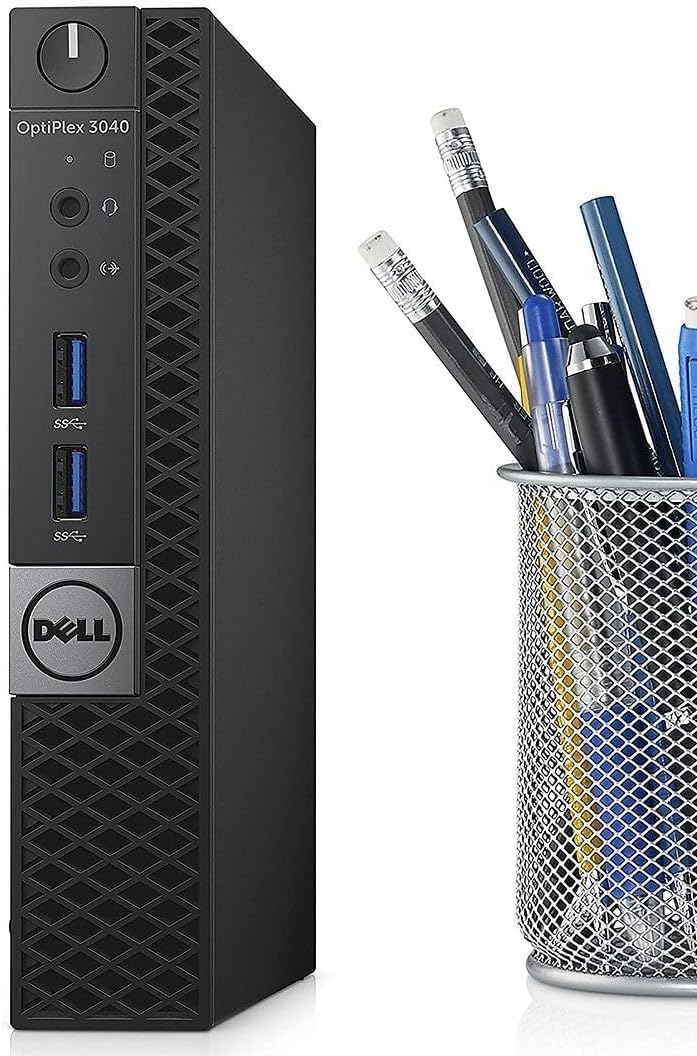 Dell Optiplex 3040 Micro Mini Desktop Computer PC with 24' Monitor, Quad-Core i5-6500, 8GB RAM, 256GB SSD, WiFi, Bluetooth, Keyboard & Mouse, Windows 11 Pro (Renewed)