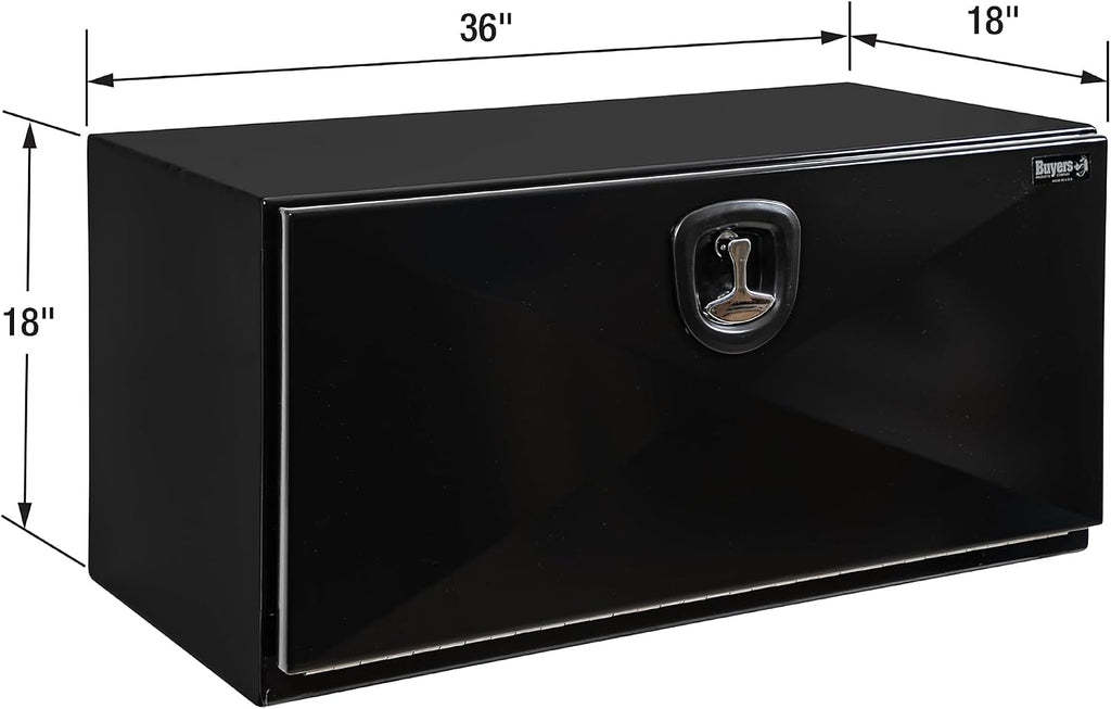 Buyers Products 1752805 Black Pro Series Steel Underbody Truck Box, 18x18x36 Inch, Durable Tool Box For Vehicle Storage and Organization