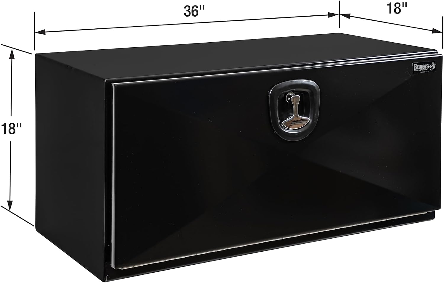 Buyers Products 1752805 Black Pro Series Steel Underbody Truck Box, 18x18x36 Inch, Durable Tool Box For Vehicle Storage and Organization