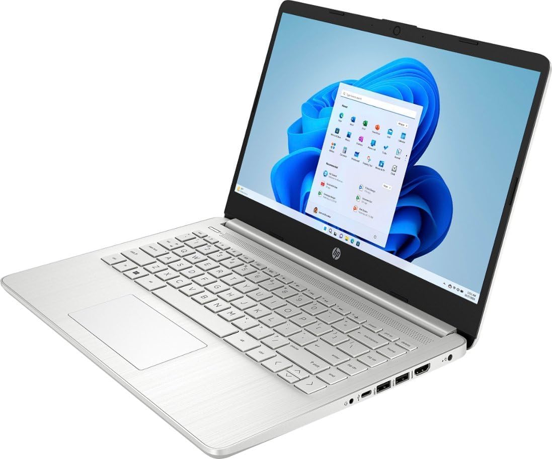 HP 14' Laptop Stream Ultral Light for Students and Business, Quad-core Intel Celeron Processor, 8GB RAM, 256GB Storage (128GB eMMC+128GB SD Card), 1 Year Office 365, HDMI, Win 11