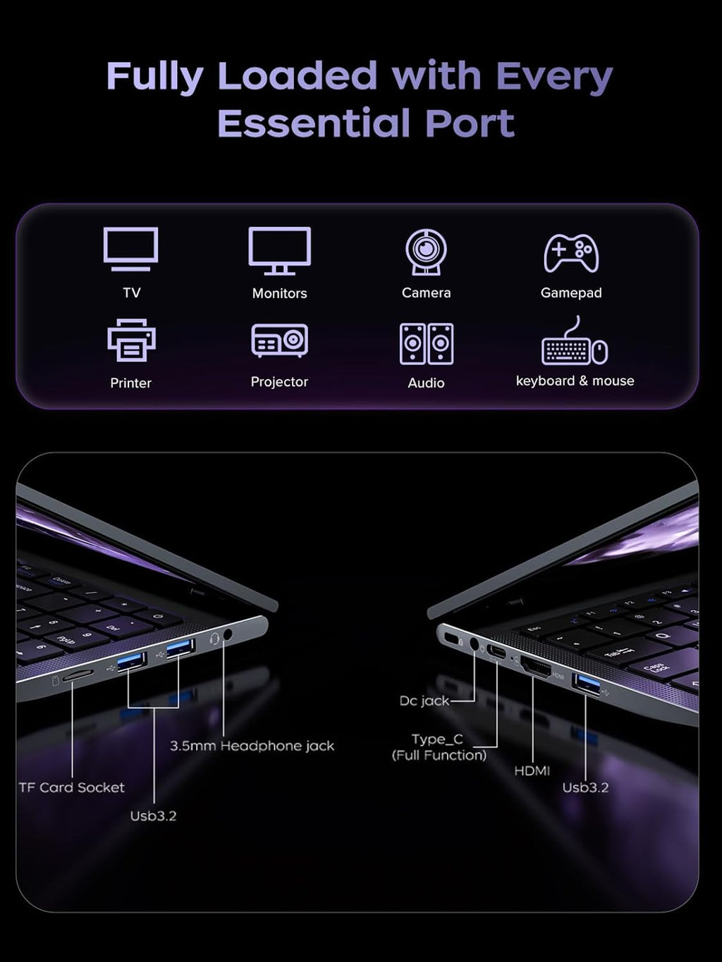 MALLRACE Gaming Laptop,AMD Ryzen 7 5825U(Beat Intel i7-1255,up to 4.5GHz), Radeon RX Vega 8 Graphics,15.6' FHD Display,16GB RAM 1TB NVMe SSD Laptop Computer with Numeric KB,Type_C (Full Function)