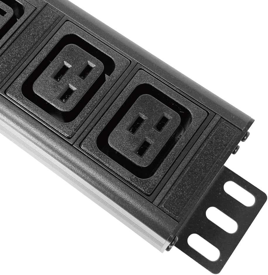 Multi Metered-Breaker-Surge Protection PDU, 240V, L6-30P, 30A, 7200watts, (6) C13 & (2) C19 Outlets, Crypto Mining, Data Center, 1U Racking, Network, Power Distribution Unit