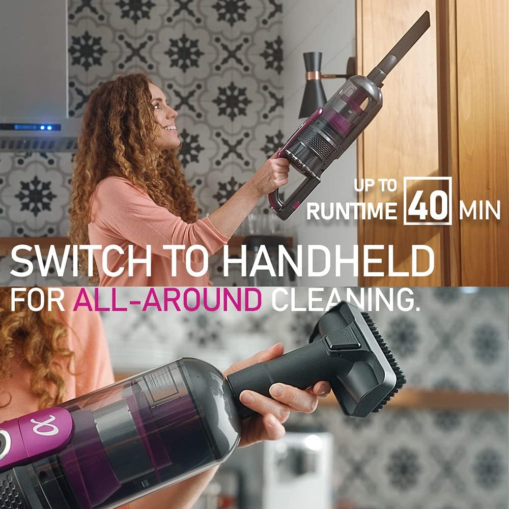 Roomie Tec SlimVac Upright Cordless Vacuum Cleaner, Dual Motor Powerful Suction, Up to 40 min Runtime, Lightweight, Includes Pet Brush for Hair, HEPA Filter, Ideal for Home Cleaning, Carpets, and Cars
