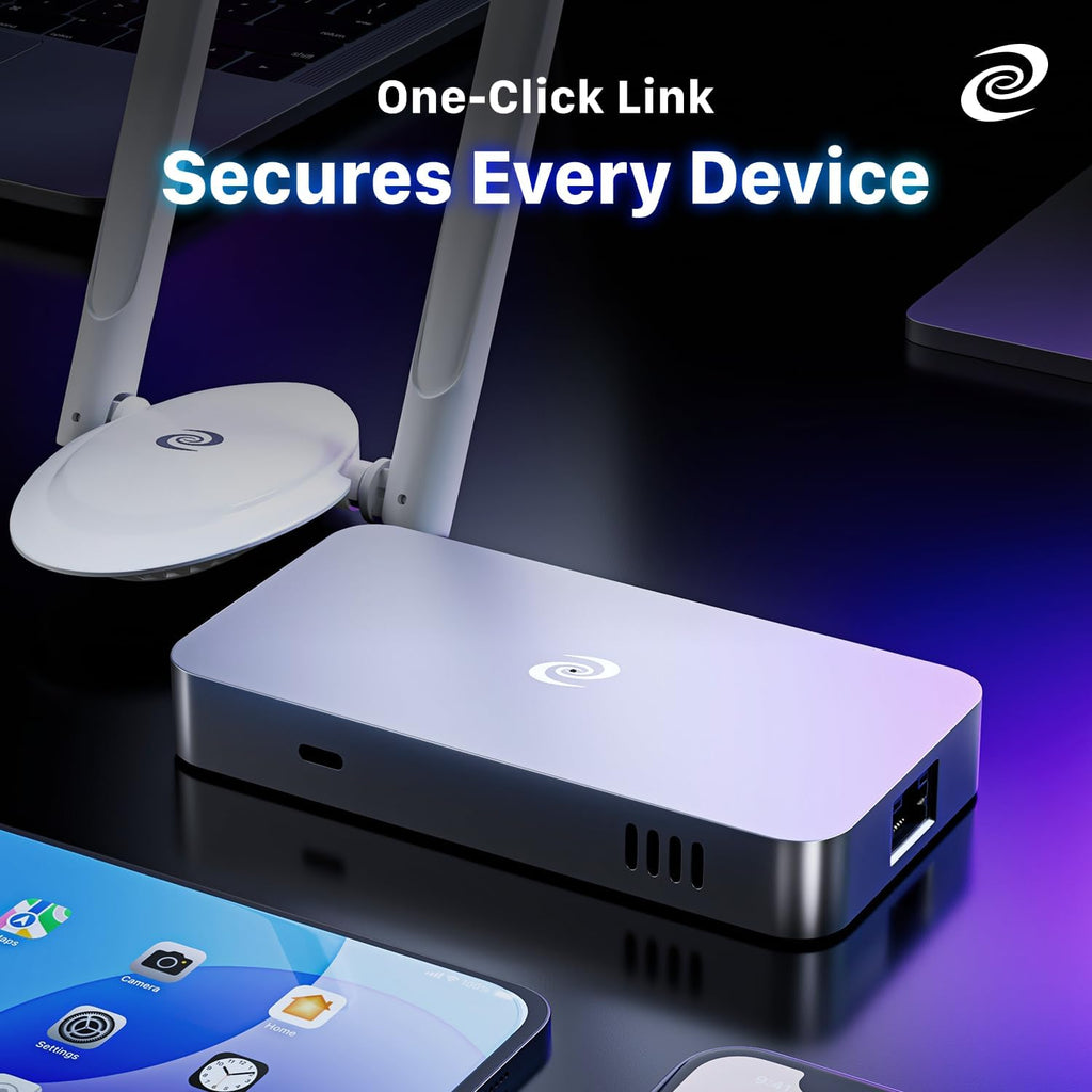 Deeper Connect Mini(2020 Version) DPN Router, 1Gbps ARM64 Quad Core Hardware Gateway with Layer 7 Firewall, Smart Routing, Multi Device Coverage and Lifetime Decentralized Privacy VPN Router
