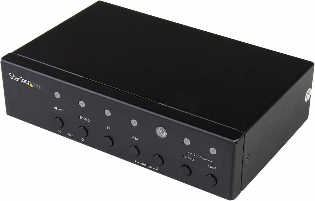 StarTech.com Multi-Input HDBaseT Extender with Built-in Switch - DisplayPort VGA and HDMI Over CAT5e or CAT6 - Up to 4K - up to 230 ft, TAA (STDHVHDBT)