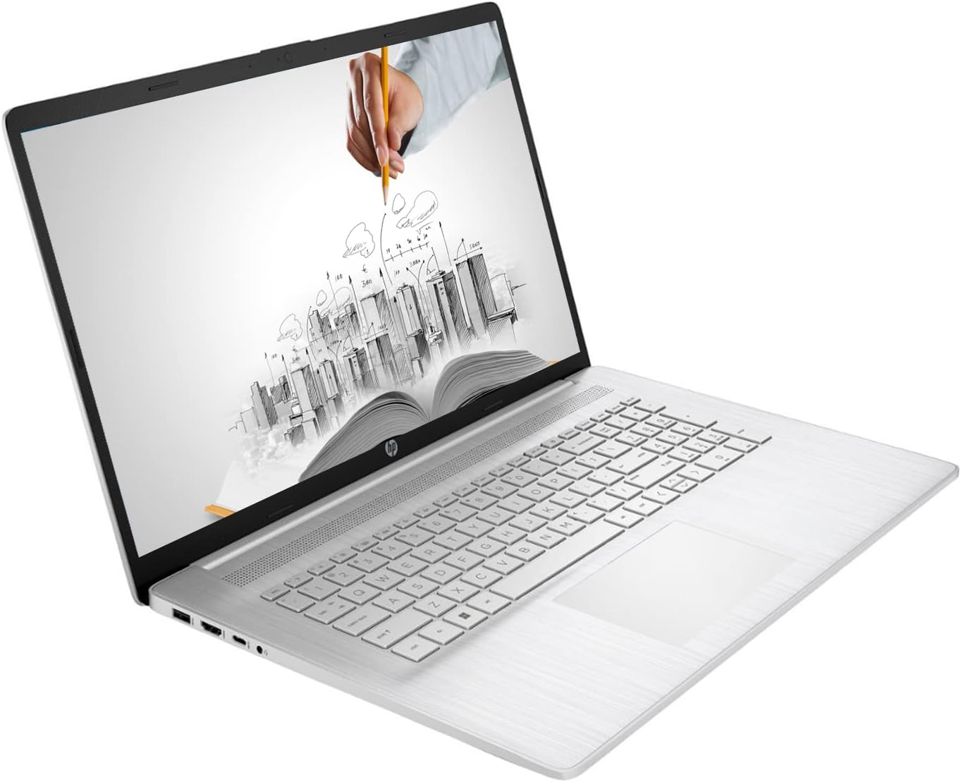 HP 17 Business Laptop, 17.3' HD+ Display, 11th Gen Intel Core i3-1125G4 Processor, 16GB RAM, 512GB SSD, Wi-Fi, HDMI, Webcam, Windows 11 Pro, Silver