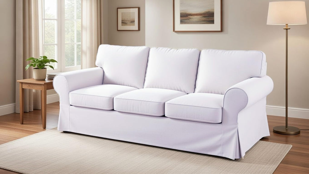 Heavy Duty UPPLAND (Not EKTORP) Sofa Cover Replacement Compatible with IKEA UPPLAND 3 Seat Sofa, Loveseat, Armchair, Sectional Corner, or Footstool Slipcover Only (Uppland 3 Cotton White)