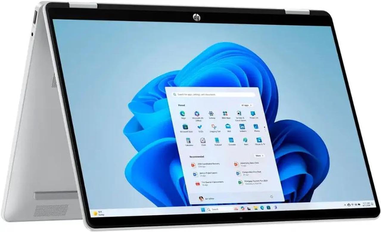 HP OmniBook 5 Flip 2-in-1 14' FHD+ Touchscreen Laptop, Intel Core 7 150U, Intel Graphics,16GB DDR5, 512GB SSD, Copilot, Backlit Keyboard, Win 11 Pro, Silver
