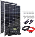 240 Watt 12V Monocrystalline Solar Panel Module Kit: 2 x 120w Mono Solar Panel+20A LCD Display Solar Controller for Home,RV,Caravan,Boat and 12V/24V Battery