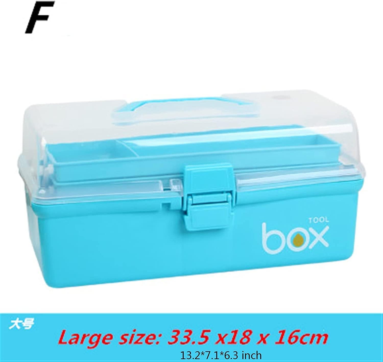 LIOONS Tool Box 3-Layer Plastic Lightweight Tool Boxes High Capacity Tool Kit Small Parts Storage Storage Case Blue Tool Set