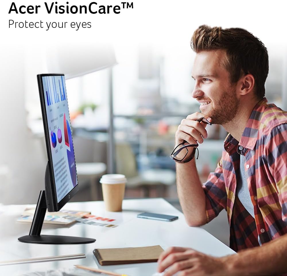 acer SB242Y Hbi 23.8' Full HD (1920 x 1080) Zero-Frame Gaming Office Monitor | AMD FreeSync Technology | Ultra-Thin Stylish Design | 100Hz | 1ms (VRB) | Low Blue Light | Tilt | HDMI & VGA Ports