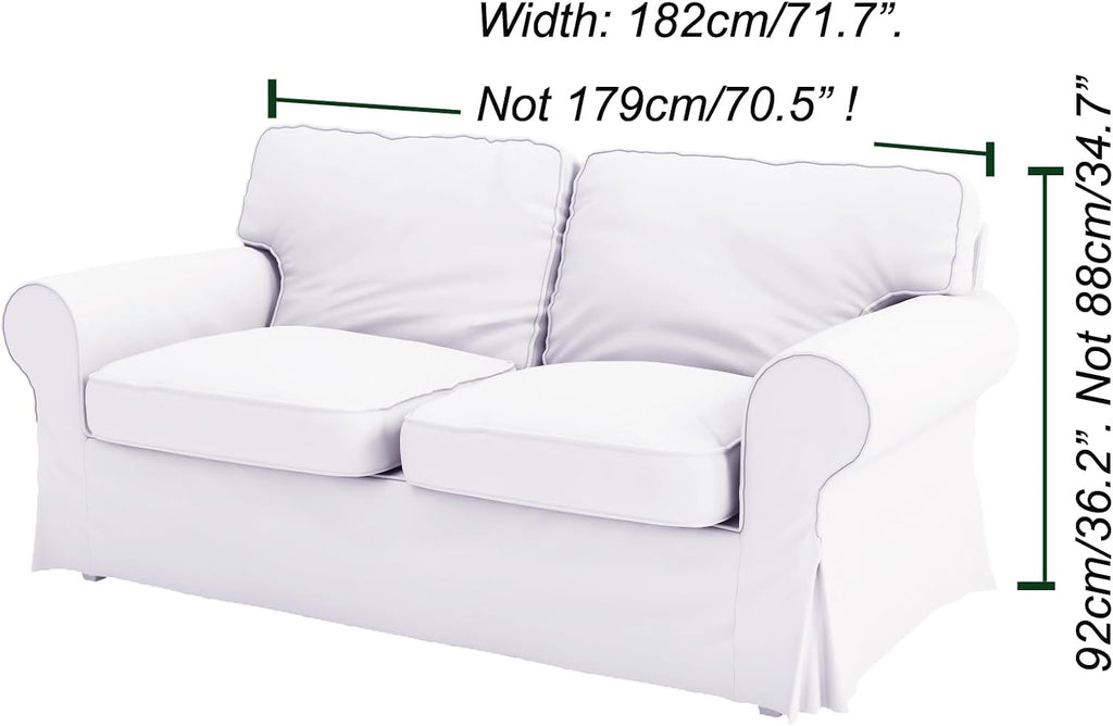 Heavy Duty UPPLAND (Not EKTORP) Sofa Cover Replacement Compatible with IKEA UPPLAND 3 Seat Sofa, Loveseat, Armchair, Sectional Corner, or Footstool Slipcover Only (Uppland 2 Polyester Beige)