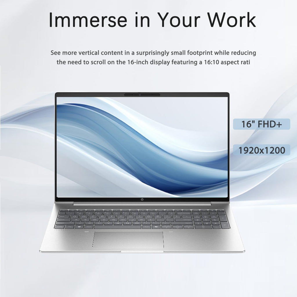 HP ProBook 465 460 G11 Business Laptop, 16' FHD+ Display, AMD Ryzen 5 7535U, 64GB DDR5, 2TB SSD, Type-C, HDMI, Webcam, Wi-Fi 6E, Windows 11 Pro, Pike Silver