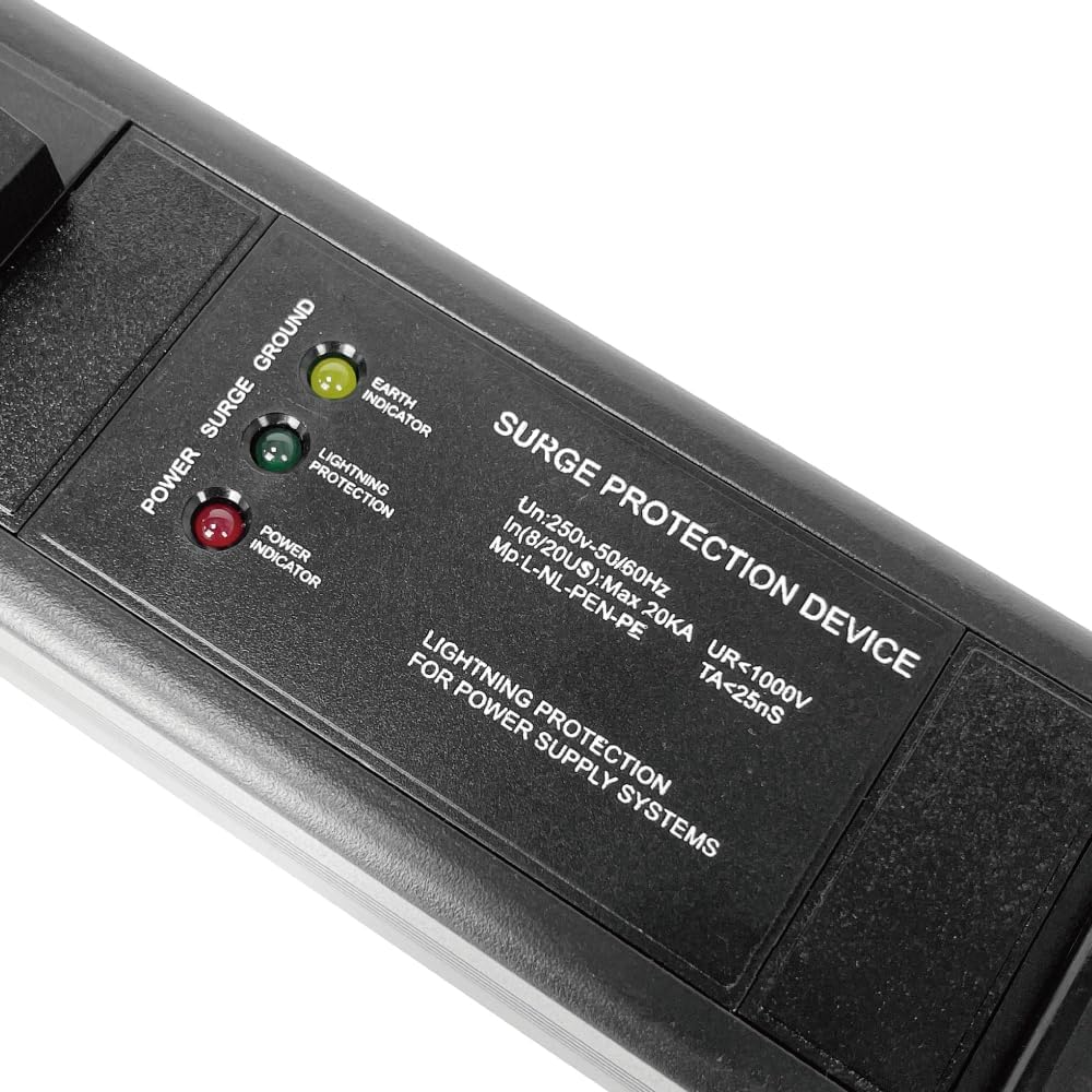 Multi Metered-Breaker-Surge Protection PDU, 240V, L6-30P, 30A, 7200watts, (6) C13 & (2) C19 Outlets, Crypto Mining, Data Center, 1U Racking, Network, Power Distribution Unit